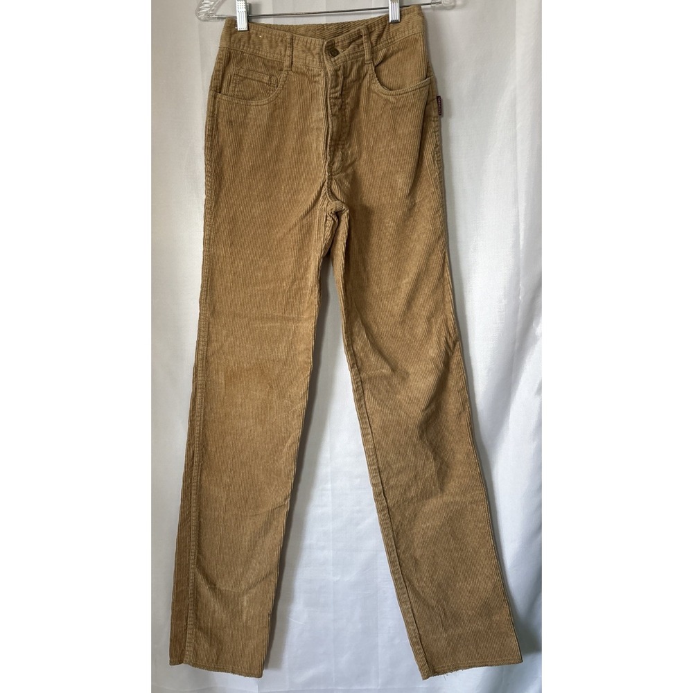 Vintage Jordache Tan Corduroy Pants Women's Straight Leg‎ 80s 90s 27x35